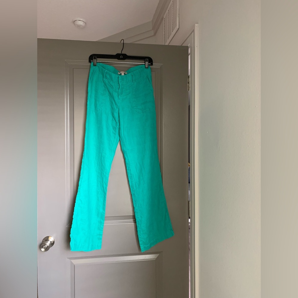 Banana Republic Emerald Green Pants, 100% linen, size 0